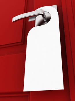 Blank hotel hanger. 3d illustration on white background