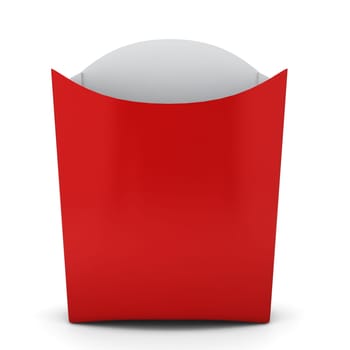 French fries container. 3d illustration on white background