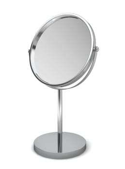 Round mirror. 3d illustration on white background