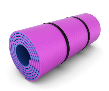 Fitness mat. 3d illustration on white background