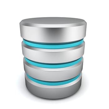 Database icon. 3d illustration on white background