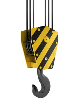 Crane hook. 3d illustration on white background