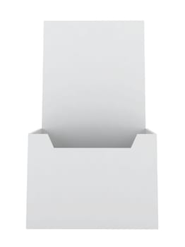 Blank brochure holder. 3d illustration on white background