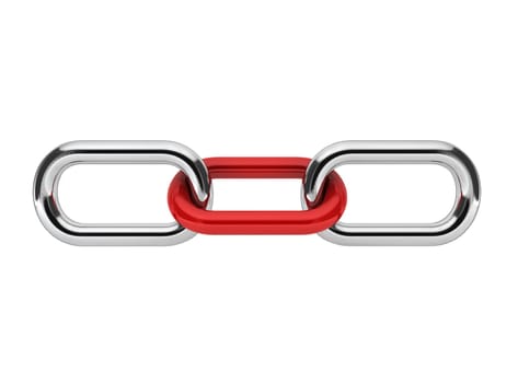 Unique link. 3d illustration on white background
