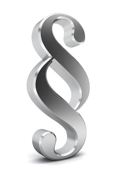 Paragraph symbol. 3d illustration on white background