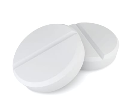 Two pills. 3d illustration on white background