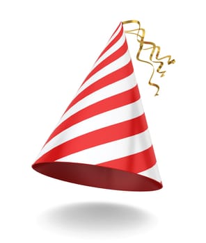 Party hat. 3d illustration on white background