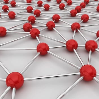 Network connection concept. 3d illustration on white background