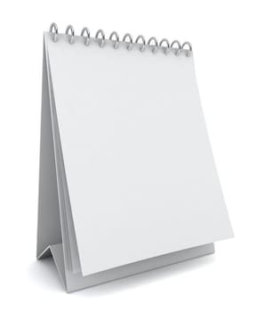 Blank calendar. 3d illustration on white background