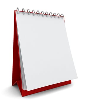 Blank calendar. 3d illustration on white background