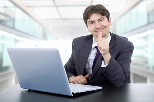 young business man working with is laptop