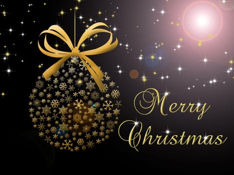 Merry Christmas illustration on the black background