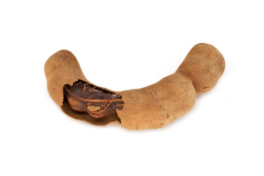 Tamarind isolated,tropical legume on a white background