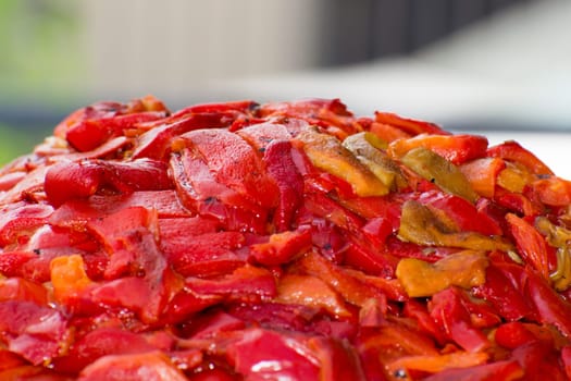 Cutted paprika for preparation of traditional slavic like ajvar and pindjur