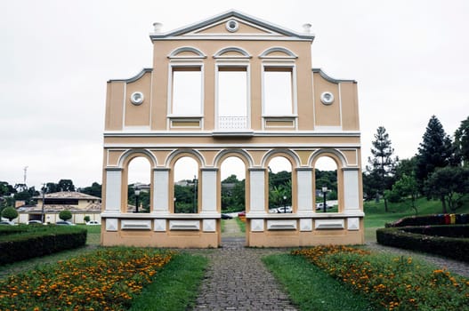 Bosque do Alemao park german grove city Curitiba Brazil portal entrance architecture flowers