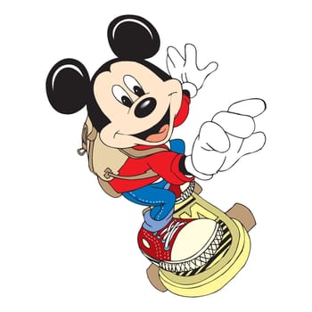 mickey mouse character cartoon skateboard sport llustration