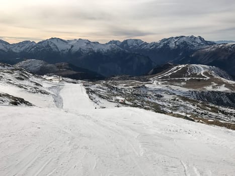 The Alpe d Huez ski domain in the French Alps