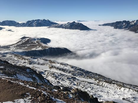 The Alpe d Huez ski domain in the French Alps