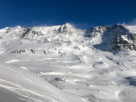 The Alpe d Huez ski domain in the French Alps