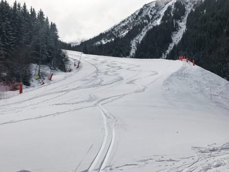 The Alpe d Huez ski domain in the French Alps