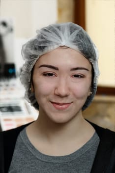 Permanent makeup. Permanent tattooing of eyebrows. Cosmetologist applying permanent make up on eyebrows- eyebrow tattoo