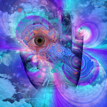 Vibrant hand eye design