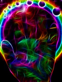 Abstract painting. Vibrant Color Hand