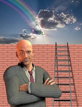 Business idea. Ladder symbolizes success