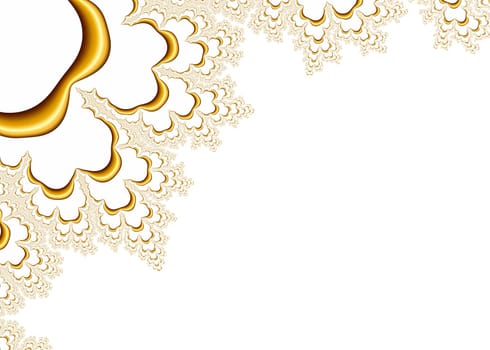 Gold Fractal Pattern on White Background - Elegant Illustration, Image