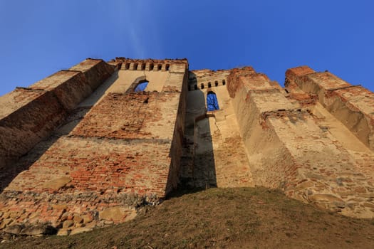 The Slimnic fortress on the hills. Transylvania, Romania