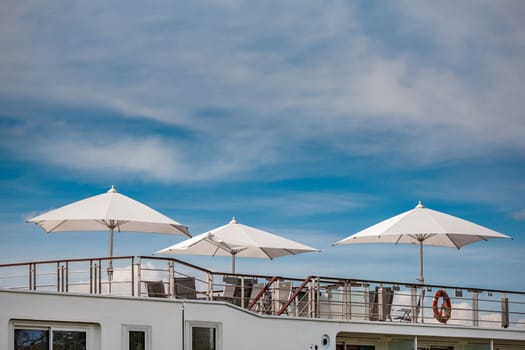 Parasols on the ship's deck