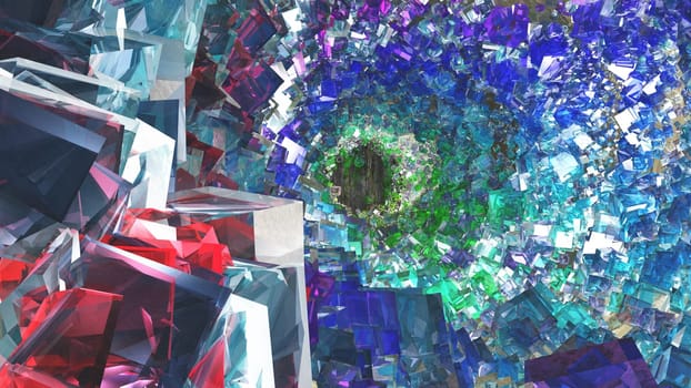 Abstract painting inspired by O'Neill cylinder