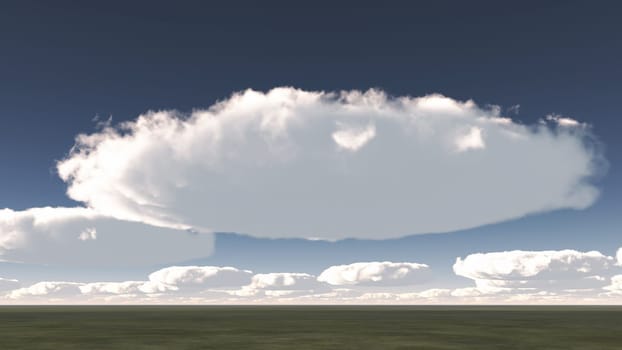 Fluffy cumulus clouds