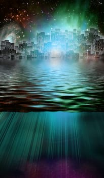 Fantasy City and Underwater Scene