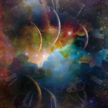 Planets. Colorful Space landscape