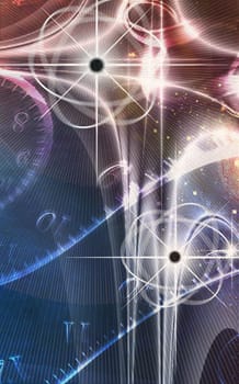 Physics. Atoms the cosmos and time