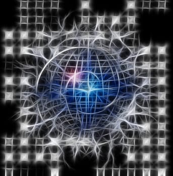 Spiral of time enclosed in crystal sphere