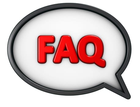 speech bubble with the letters faq - 3d rendering