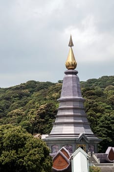 Doi Inthanon purple pagoda Thailand nature ancient architecture