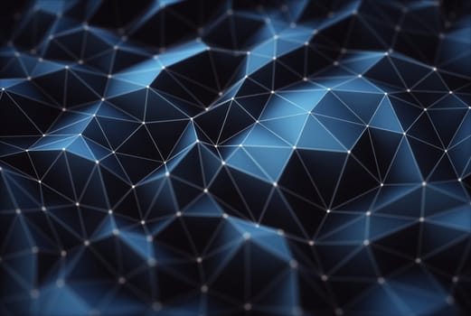3D illustration. Abstract image, connections in lines and geometric shapes. Concept of technology for use as background.