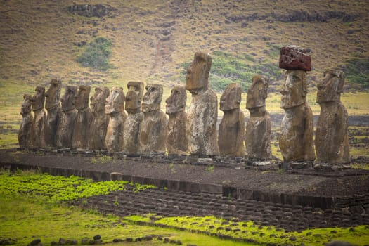Moais at Ahu Tongariki (Easter island, Chile)