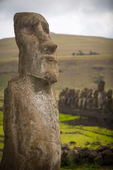 Moais at Ahu Tongariki (Easter island, Chile)