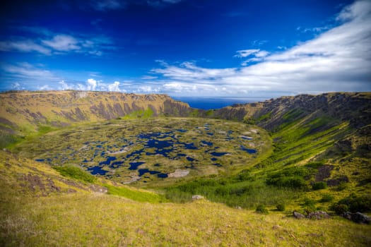 Rano Kau volcano, Easter island (Chile)