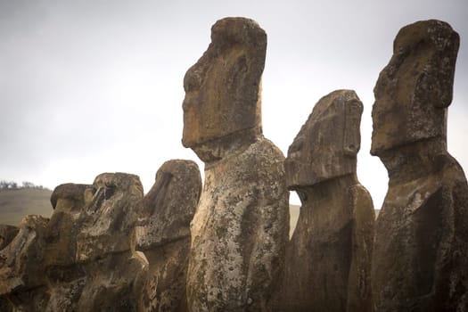 Moais at Ahu Tongariki (Easter island, Chile)