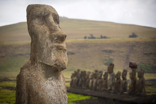 Moais at Ahu Tongariki (Easter island, Chile)