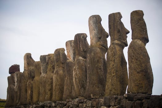 Moais at Ahu Tongariki (Easter island, Chile)