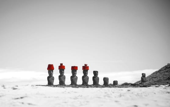 Moais at Ahu Tongariki (Easter island, Chile)