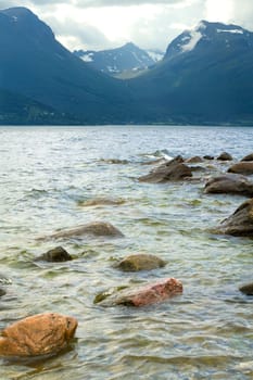 natural landscape at geirangerfjord . Norway mountain