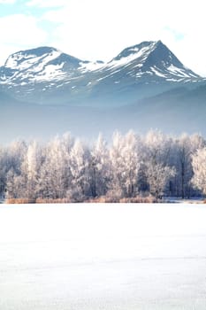 Falls in the winter. Picturesque scenery of winter. winter mountains. Norway