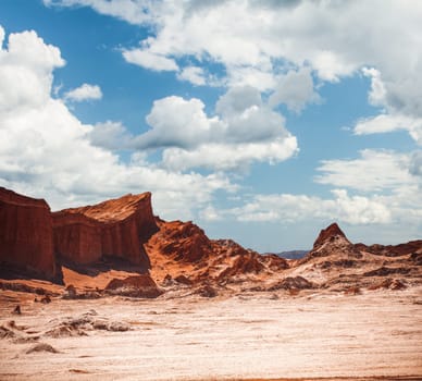 The moon in the Moon Valley in Atacama Desert, Chile
